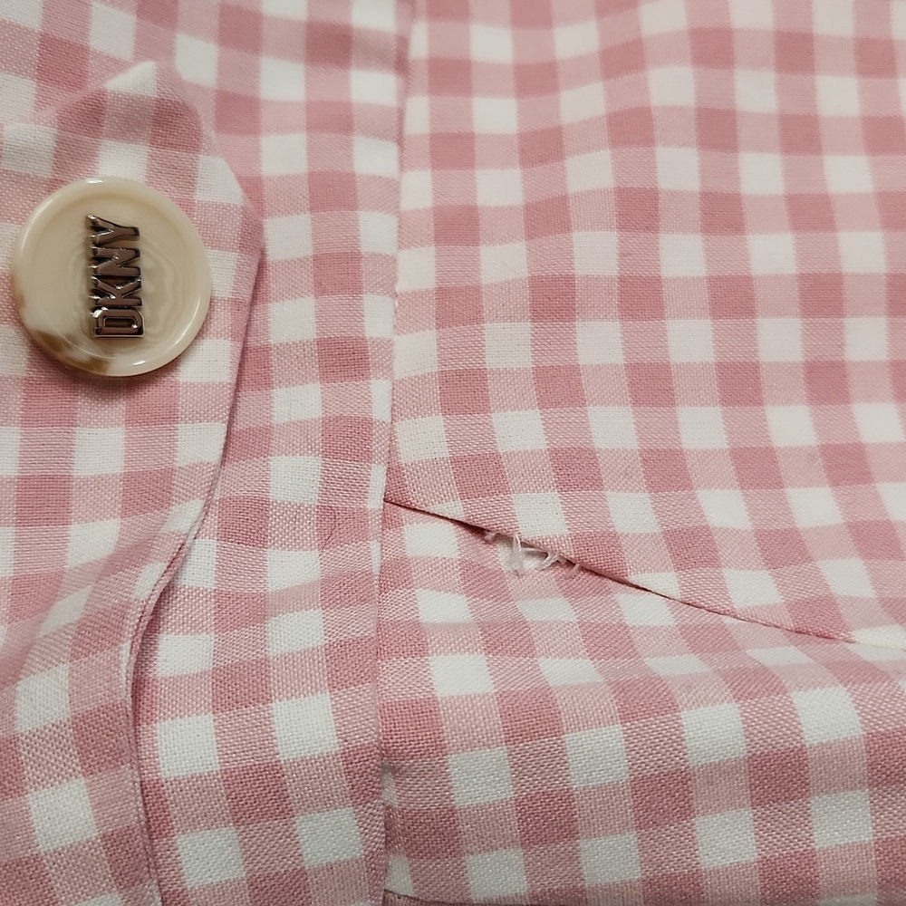 DKNY Pink Gingham Pencil Skirt - Picture 6 of 9